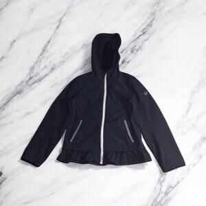 Michael Kors Girls Jacket Black Soft Shell Fleece Lined Coat Youth Size 14 Hood